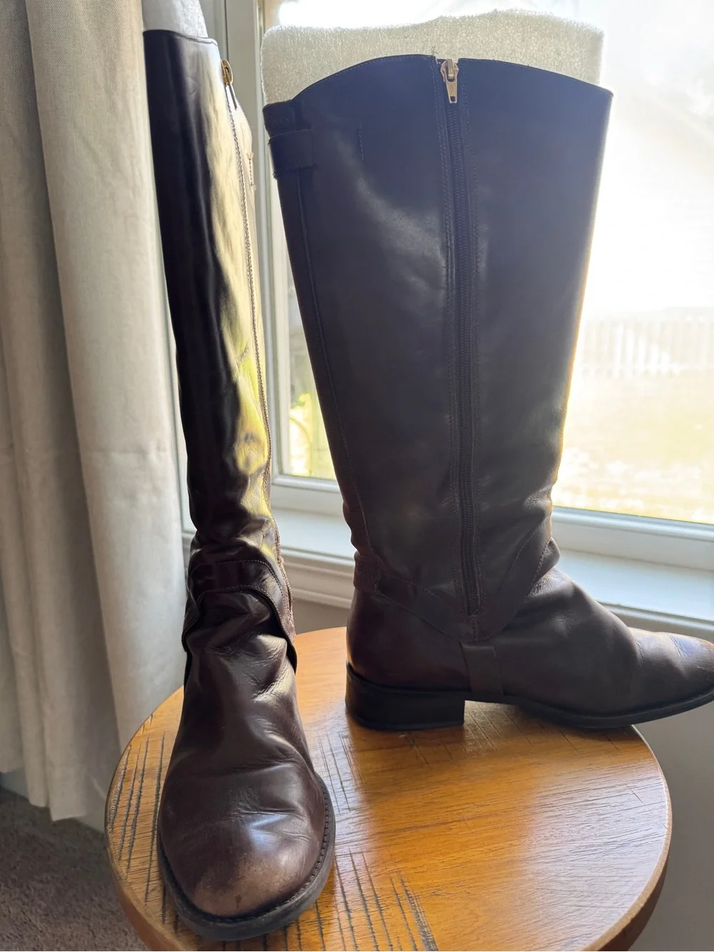 Steven By Steve Madden Tall Brown Leather Winter Boots